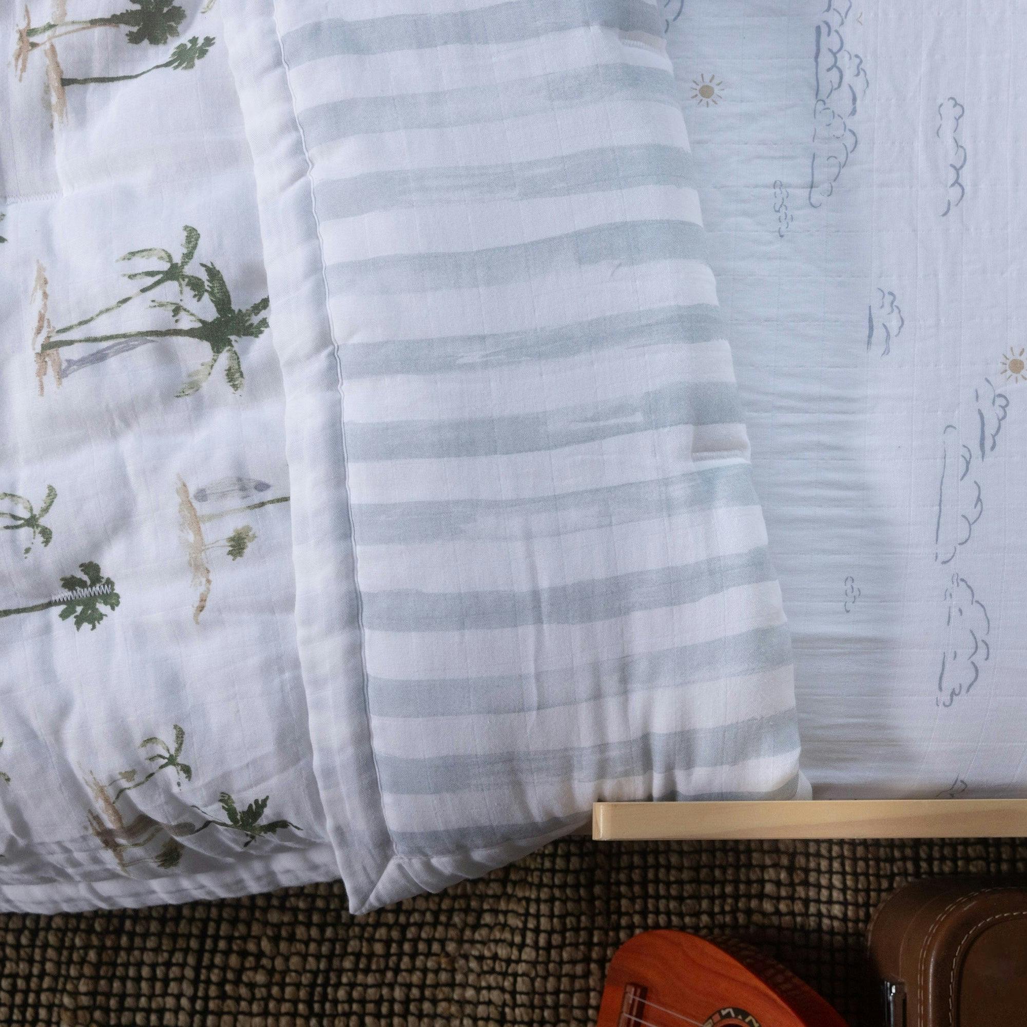 Cotton Muslin Toddler Bedding 3 Piece Set - Palm Paradise