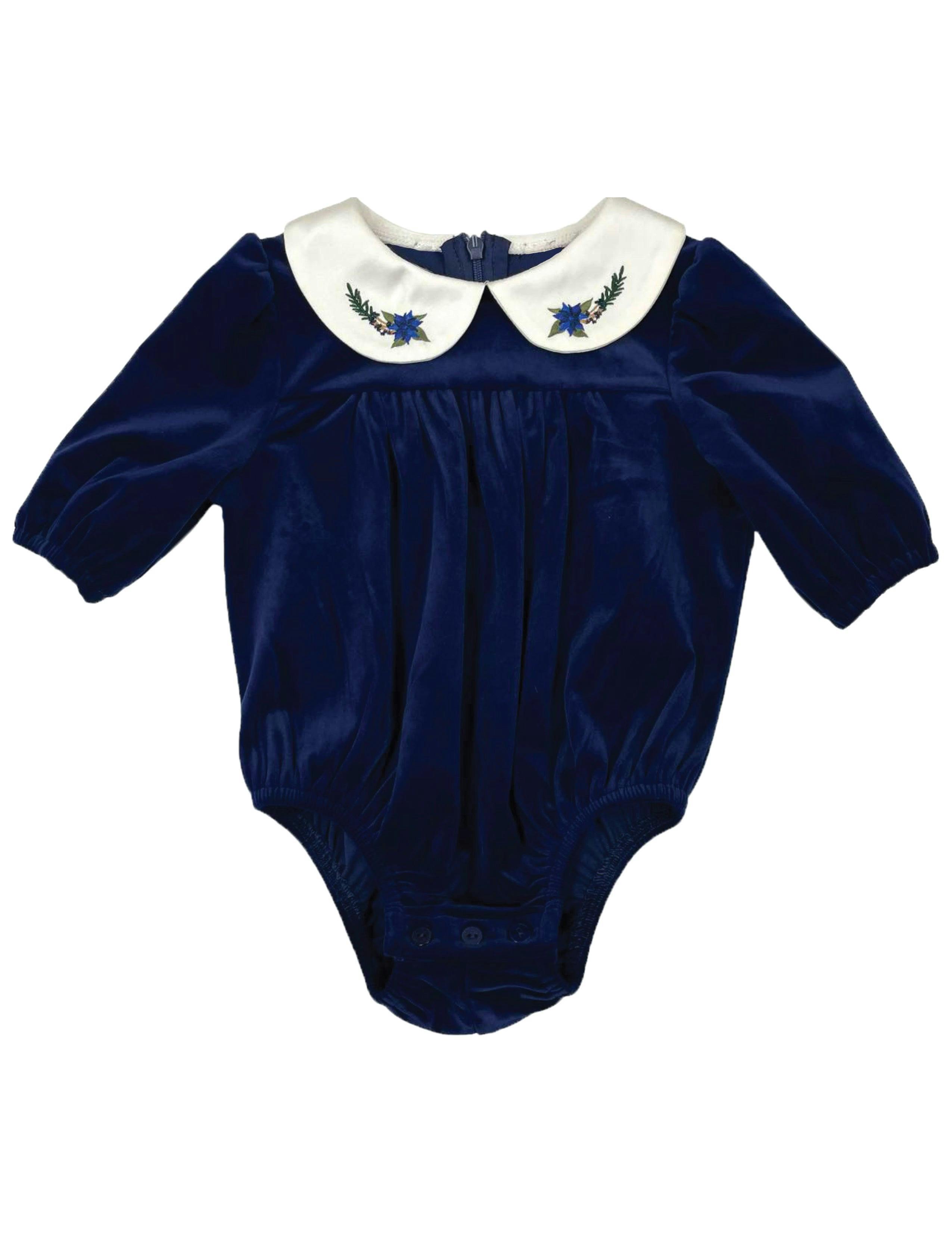 Velvet Butter Peter Pan Collar Long Sleeve Romper