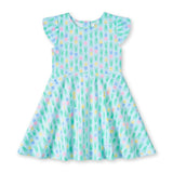 Printed Knit Tulip Twirl Dress