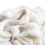 Deluxe Muslin Swaddle Blanket - Rainbows & Raindrops