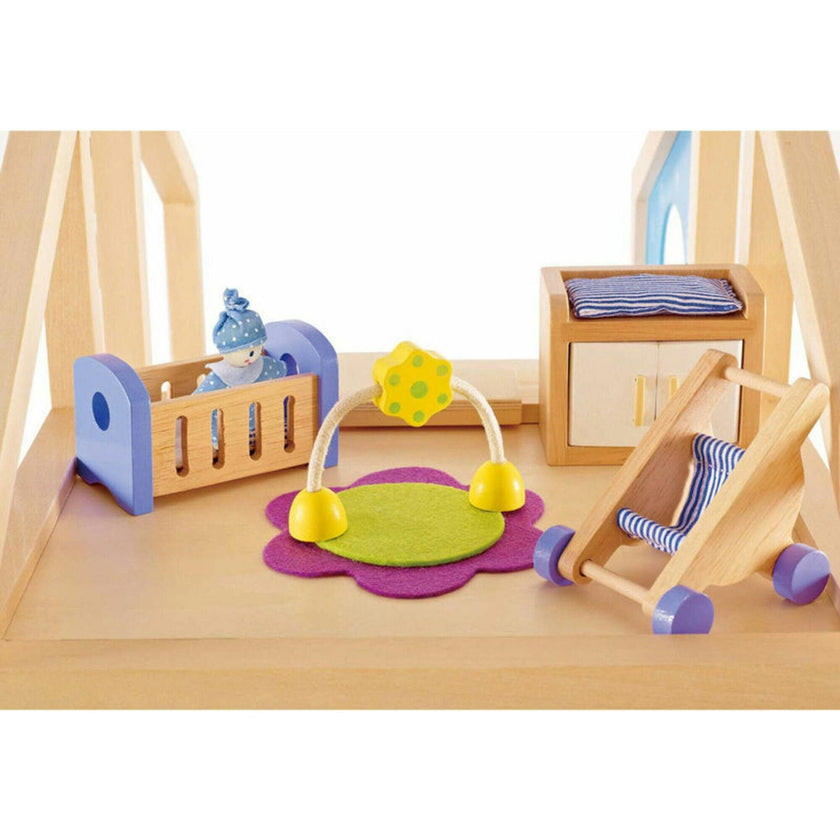 Wooden Dollhouse Furniture Baby's Room Set