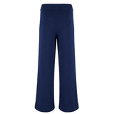 women's navy wide leg knit pant
