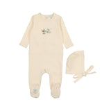 Flying High Footie & Hat Set Ivory