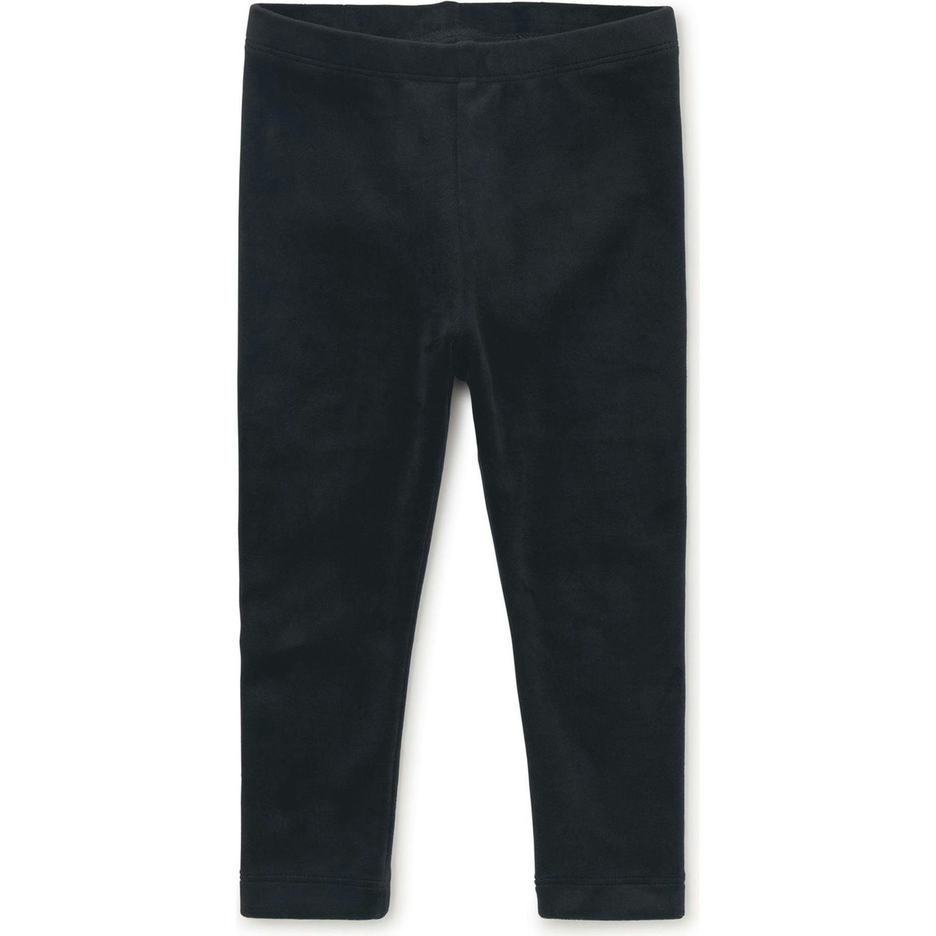 Velour Comfortable Fit Stretch Leggings, Black
