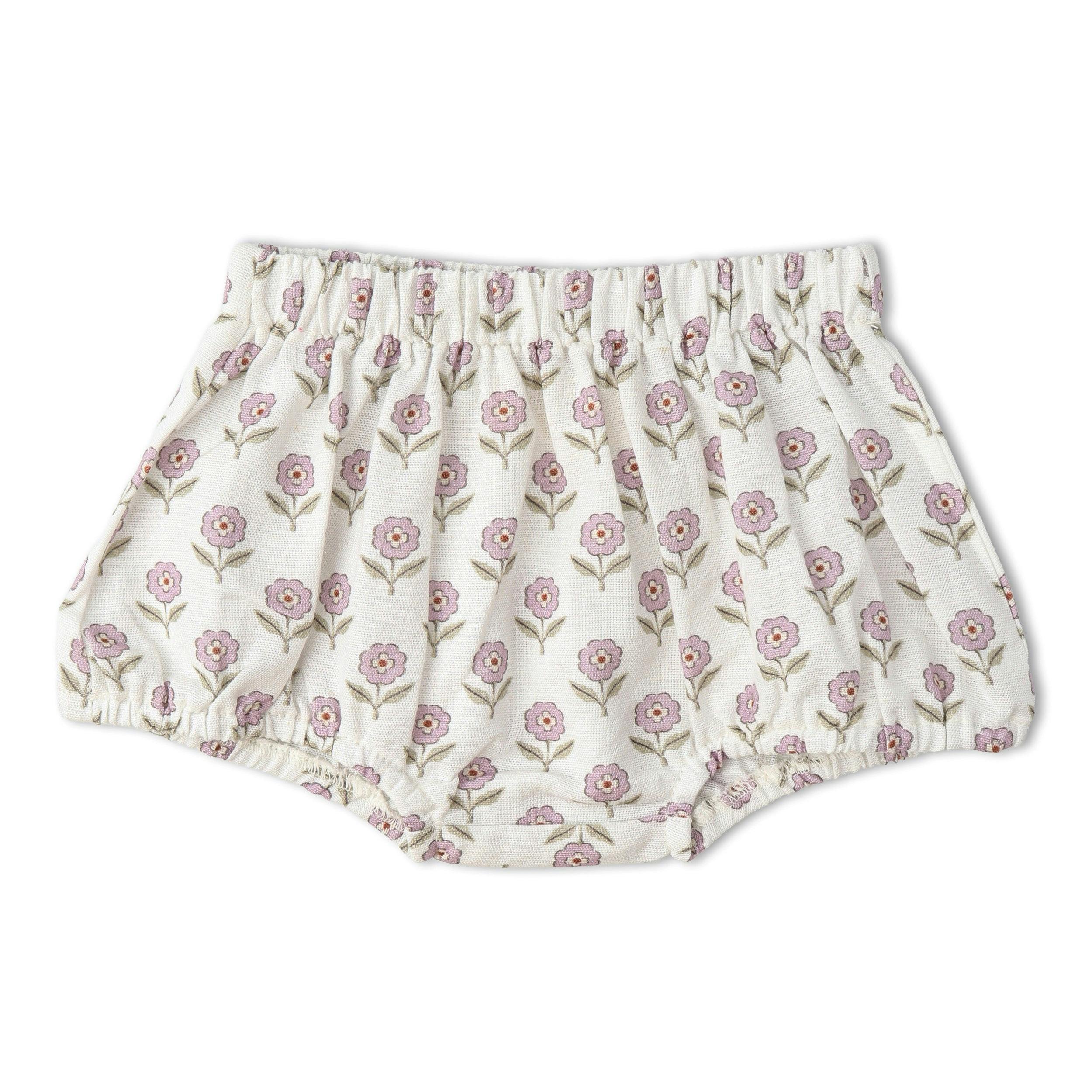 Organic Scalloped Top & Bloomers Set - Lavender