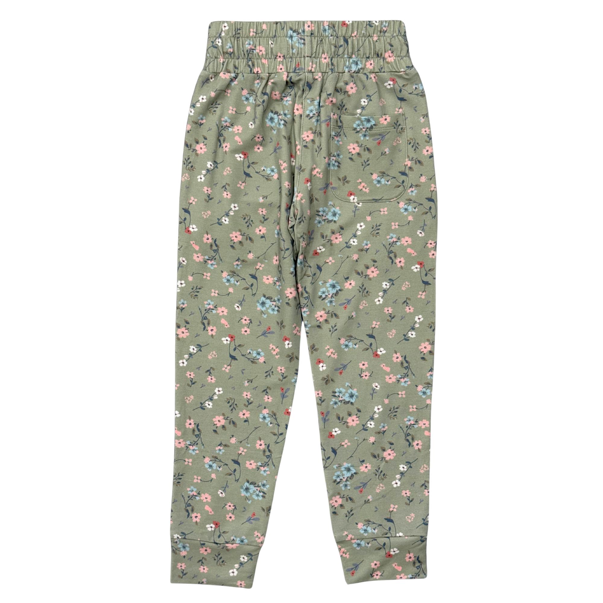 Girls Terry Jogger in Dasha Ditsy in Evergreen