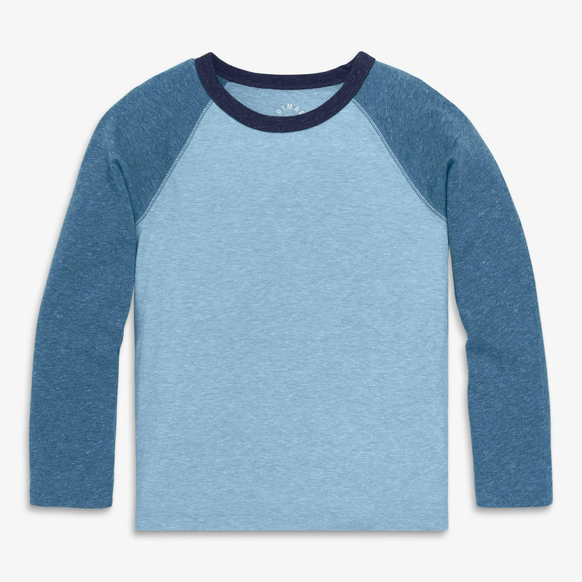 Kids heathered long sleeve baseball tee
