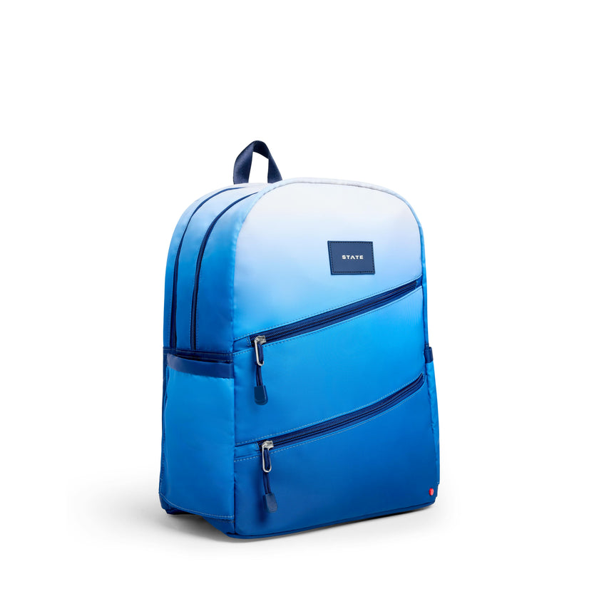 Kane Double Pocket Backpack, Blue Gradient Diagonal Zipper