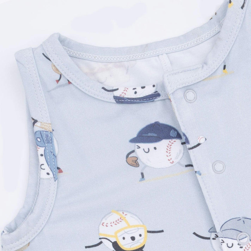 Baseballs Playing Baseball - Sleeveless Shortie Romper