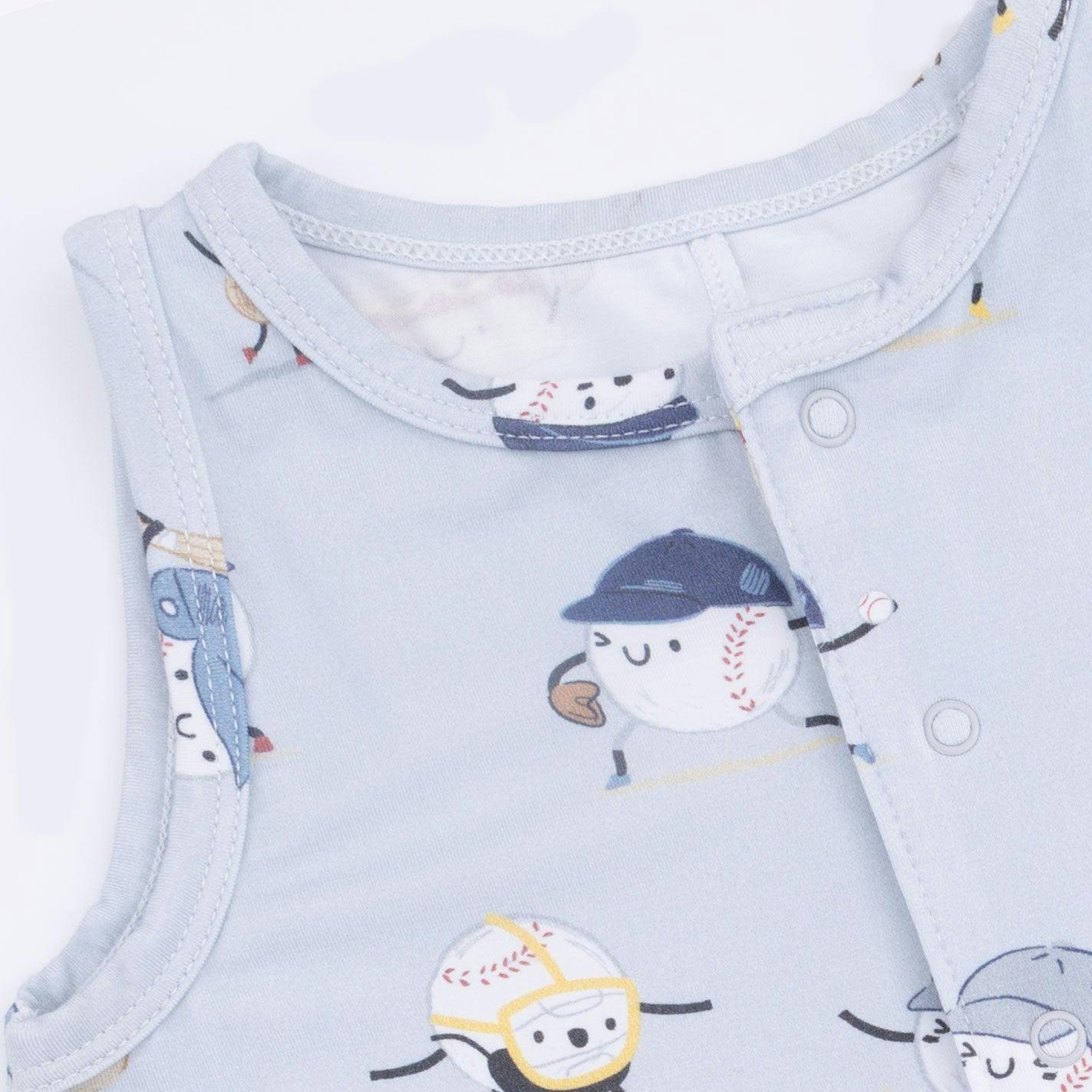 Baseballs Playing Baseball - Sleeveless Shortie Romper