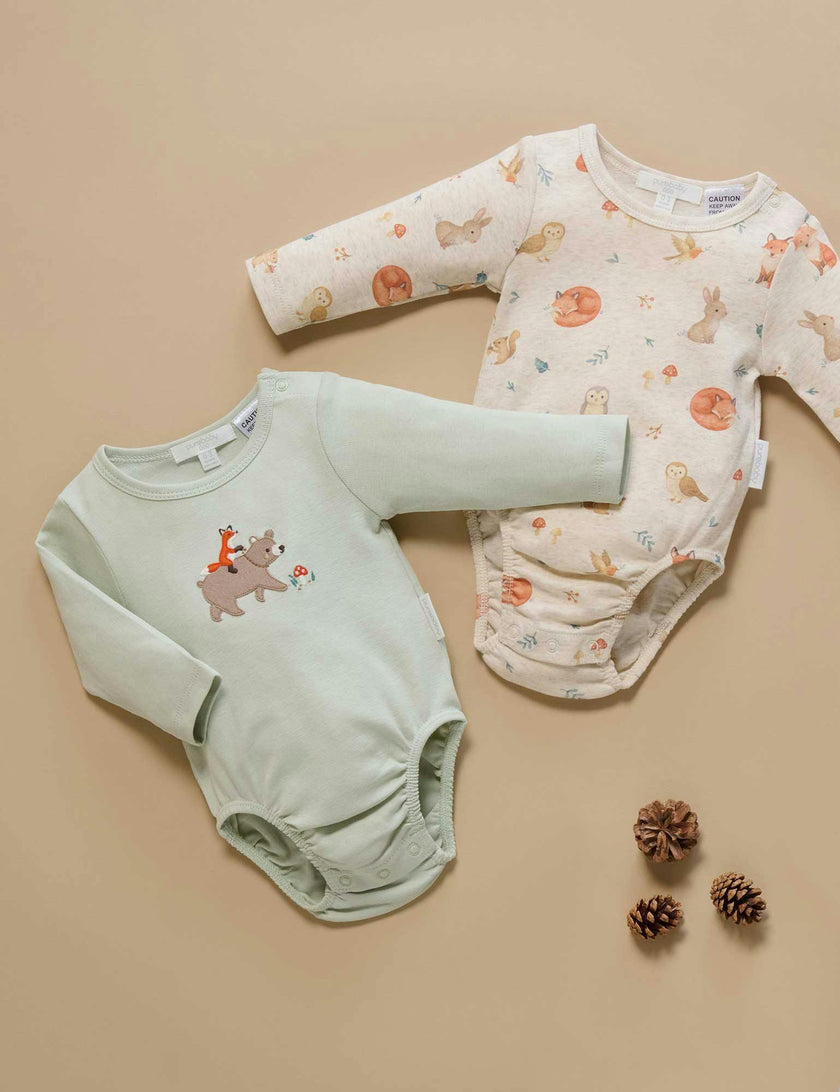 2 Pack Bodysuit Woodland Print