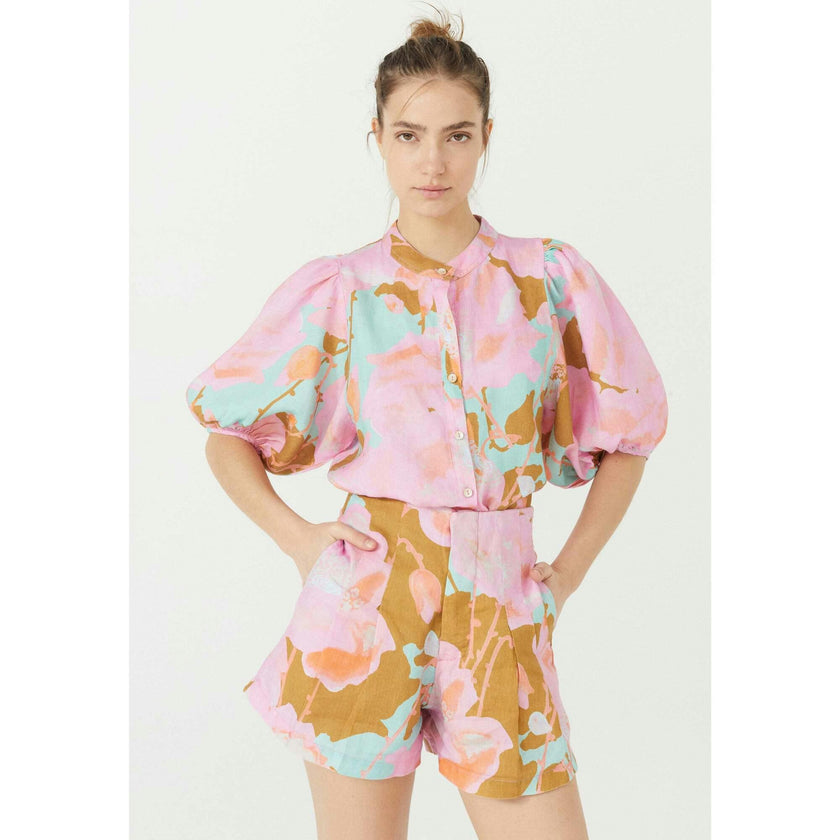 Frida Linen Shorts - Aquarela