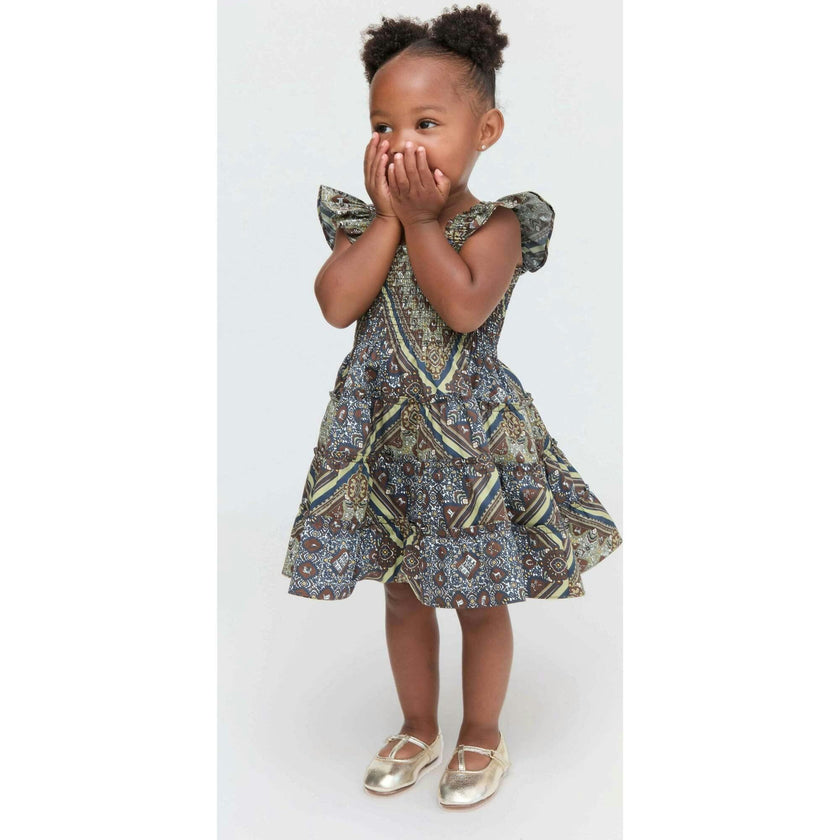 The Tiny Ellie Nap Dress - Olive Equestrian Scarf