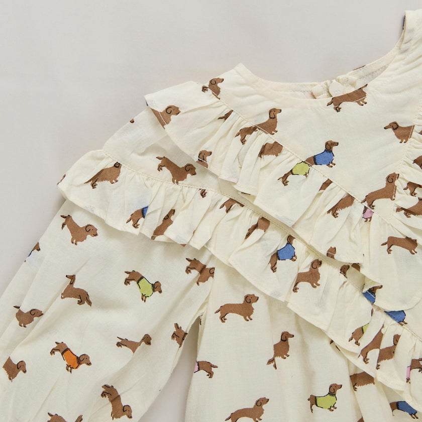 Girls Everly Dress - Dachshunds In Sweaters