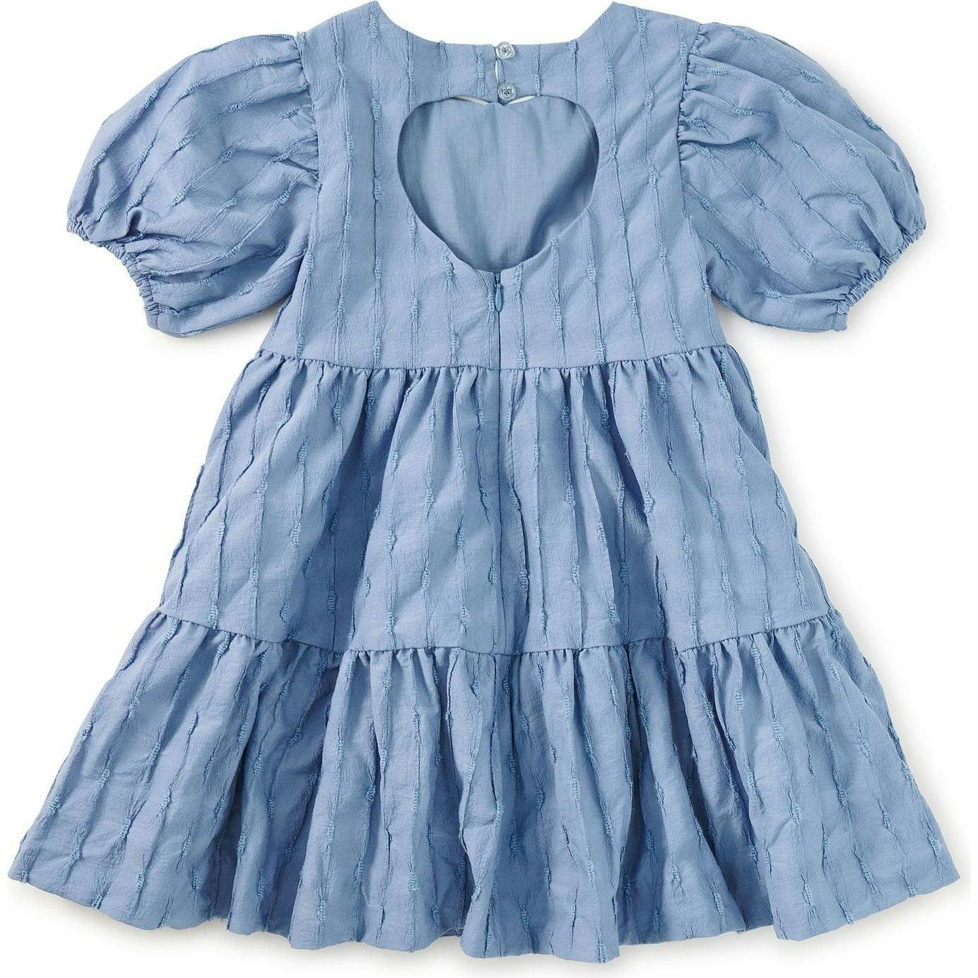 Pleated Heartback Dress, Grey