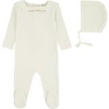 Sweet Little One Footie And Bonnet, Ivory