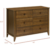 Sprout 6-Drawer Double Dresser in Natural Walnut