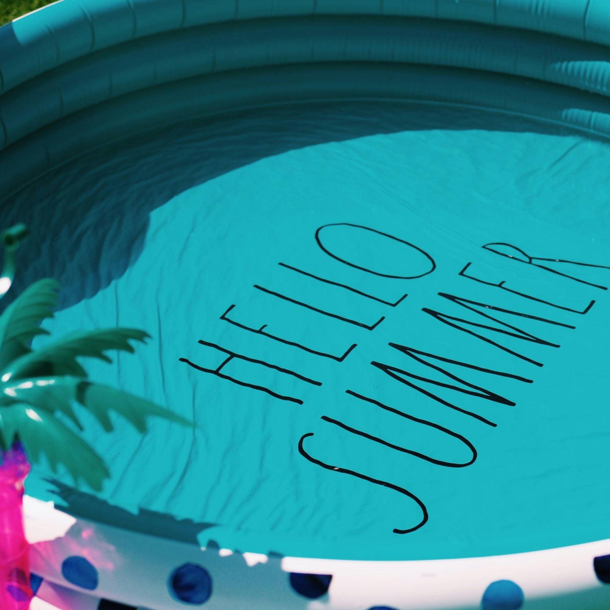 Mini Pool with Aqua Polka Dots