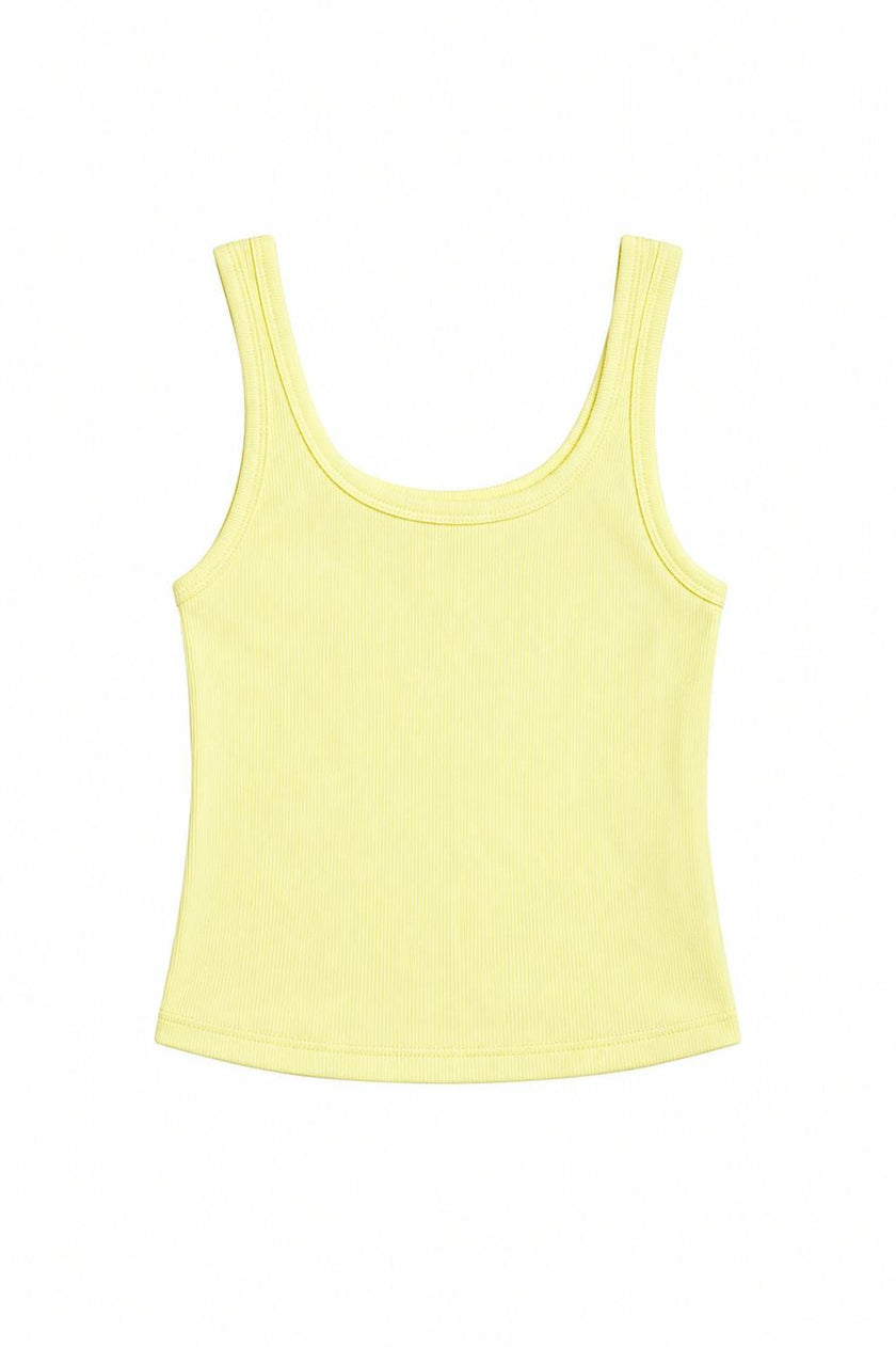 Harlow Pastel Yellow Heart Cut Out Tank