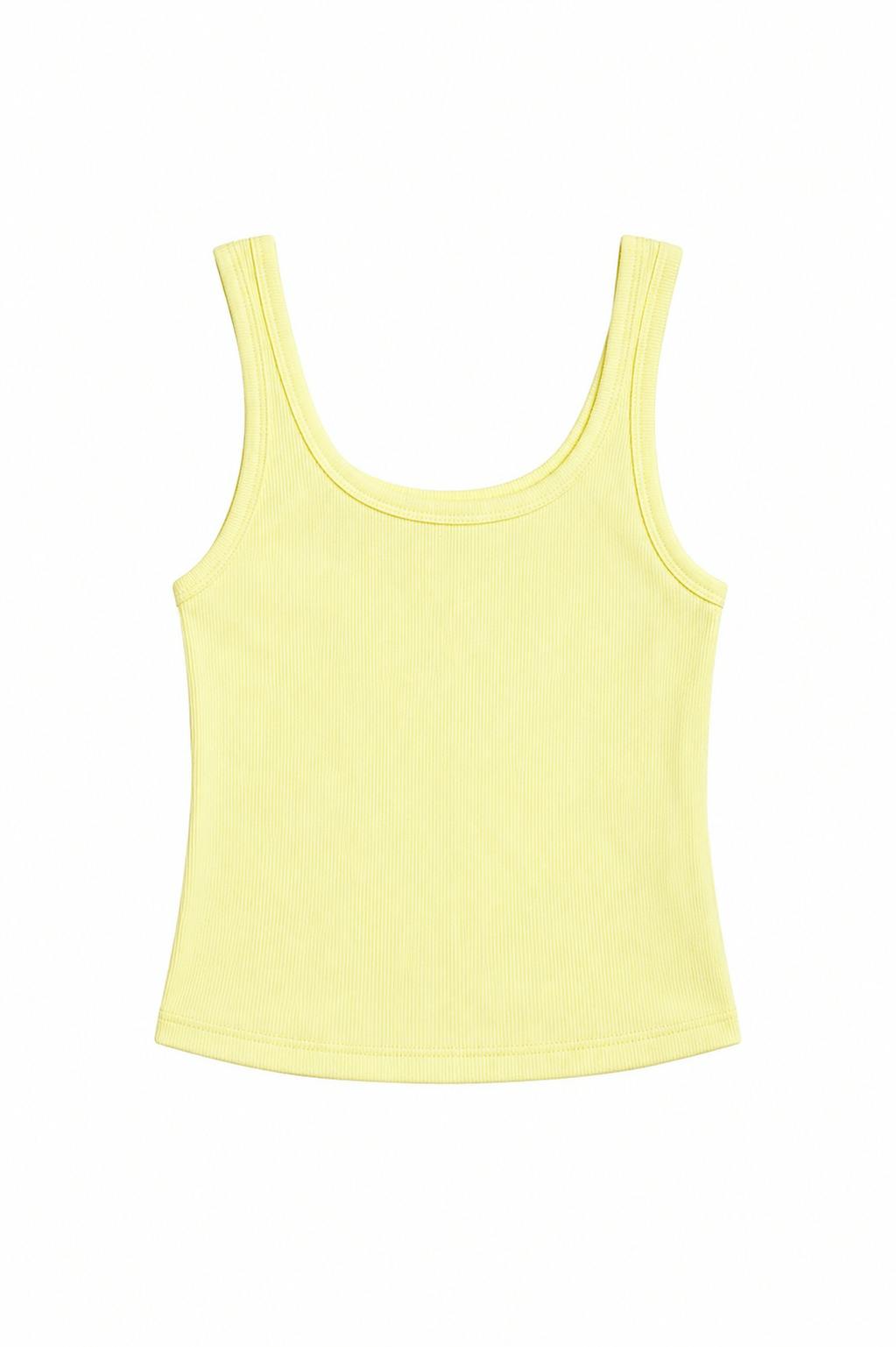 Harlow Pastel Yellow Heart Cut Out Tank