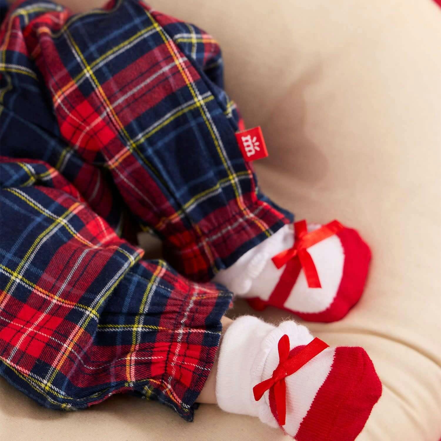 Magnetic Ruffle Romper HOLIDAY PLAID
