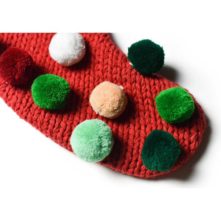 Christmas in the Village Pom Pom Stocking