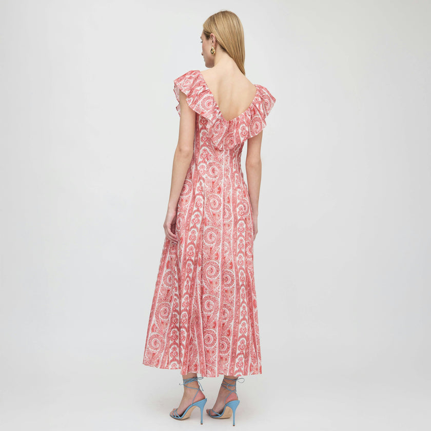 The Milani Dress - Coral Corsica Paisley