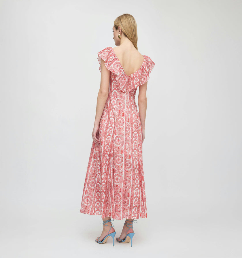 The Milani Dress - Coral Corsica Paisley