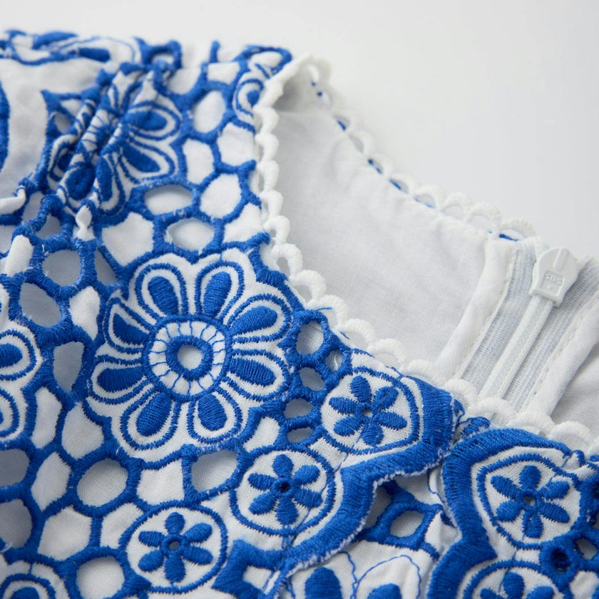 Skyla Sleeve Embroidered Mini Dress