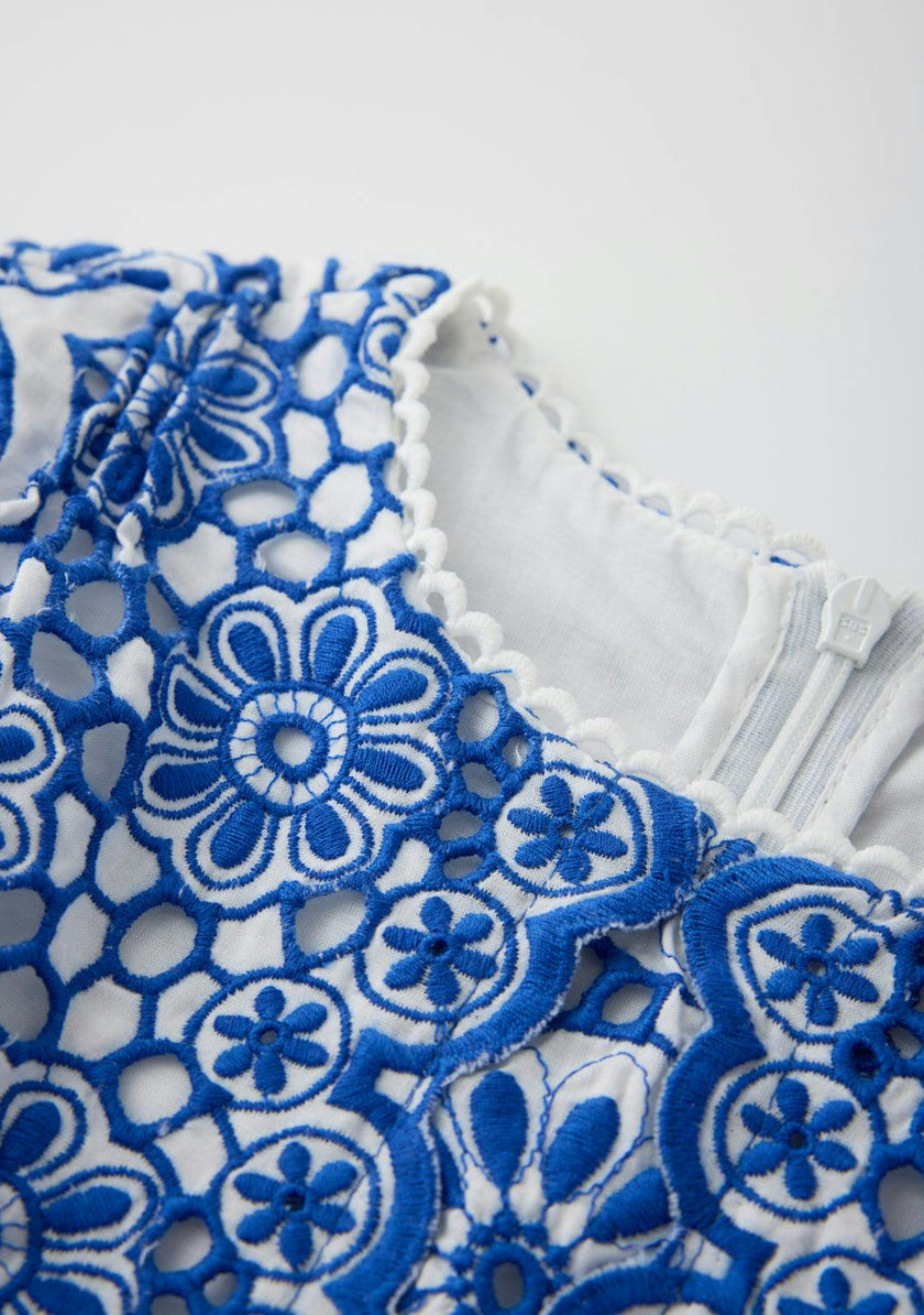 Skyla Sleeve Embroidered Mini Dress
