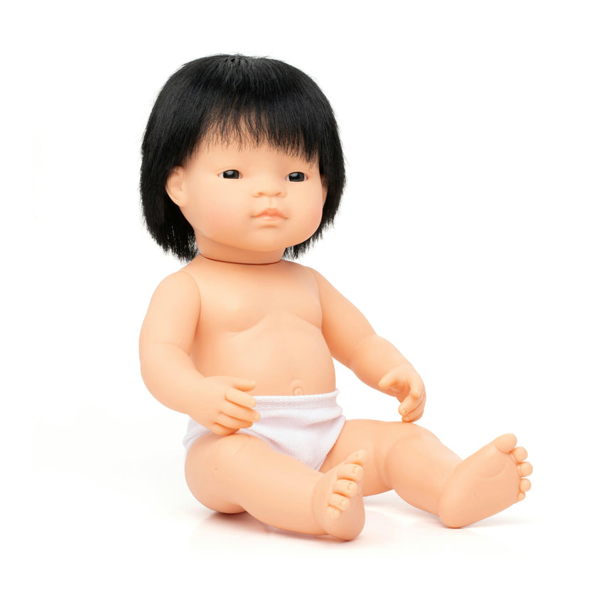 Asian Boy Baby Doll with Black Hair - 15"
