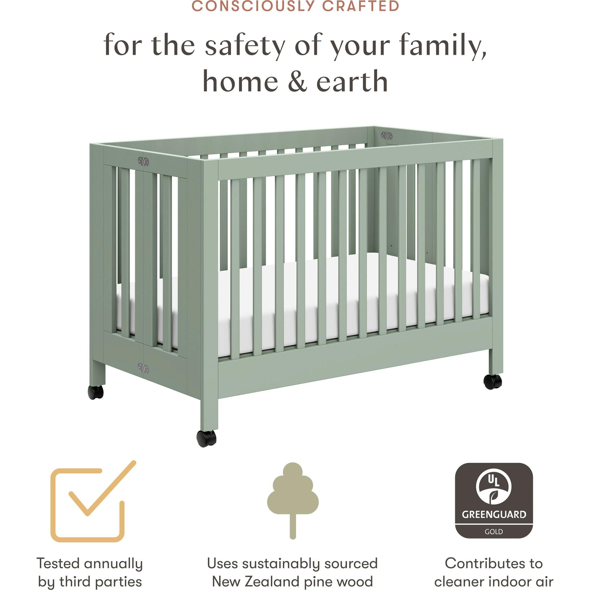 Maki Portable Folding Crib with Toddler Bed Conversion Kit