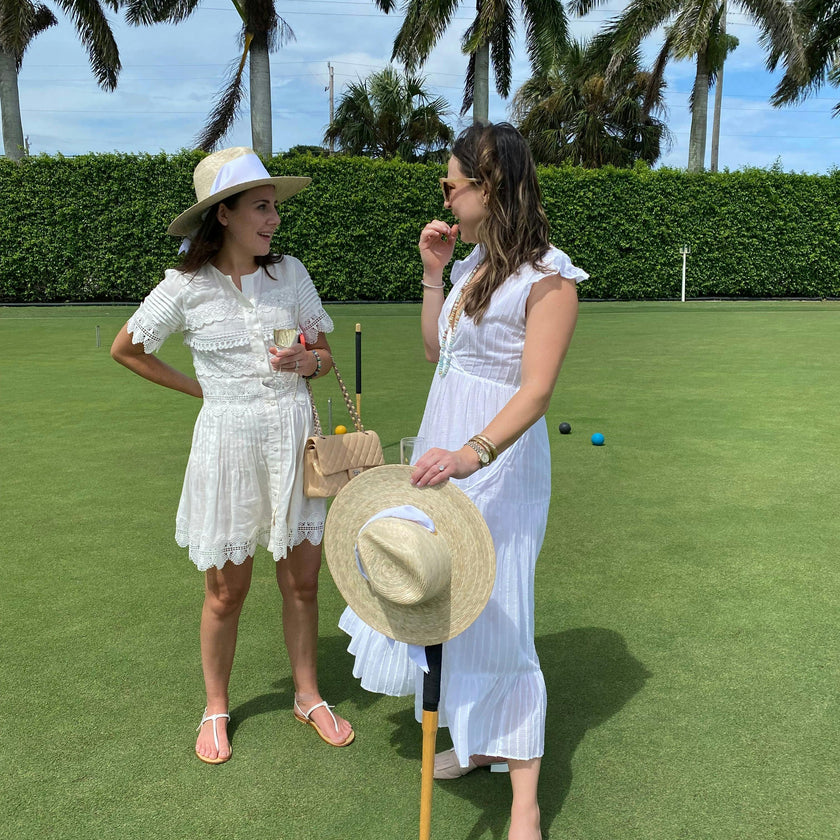 Zinnia Sun Hat - Long & Thin Vintage Eyelet Lace Ribbon