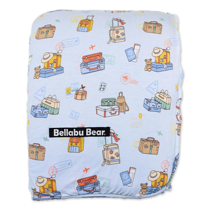 Vintage Suitcases Bamboo Sherpa Blanket