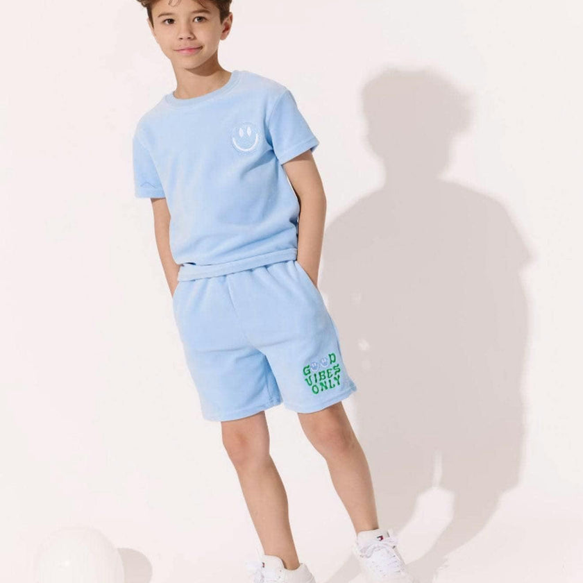Good Vibes Only Velour Short Set