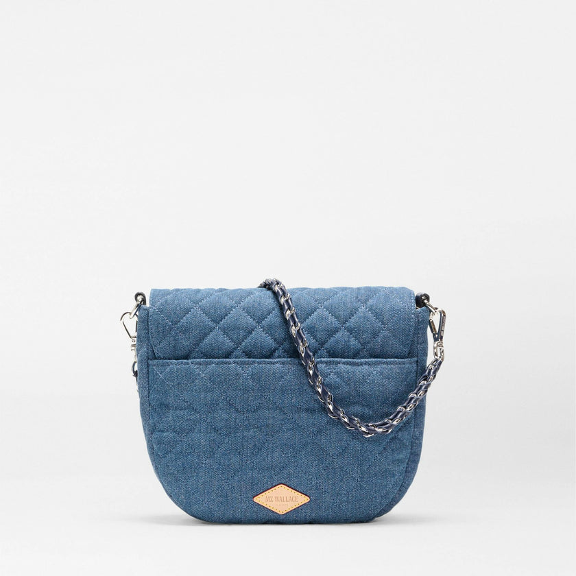 True Blue Denim Crosby Lock Saddle Crossbody
