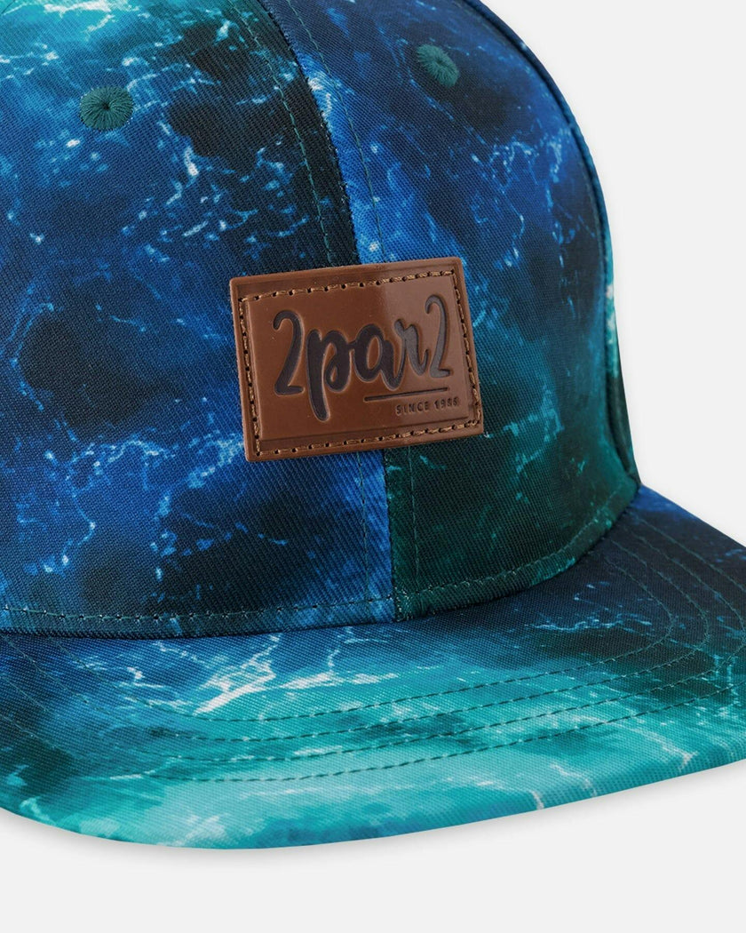 Cap Blue Wave Print