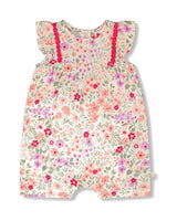 Romper Off White Printed Flowers