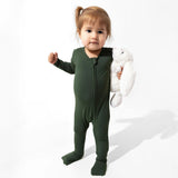 Pine Green Bamboo Convertible Footie