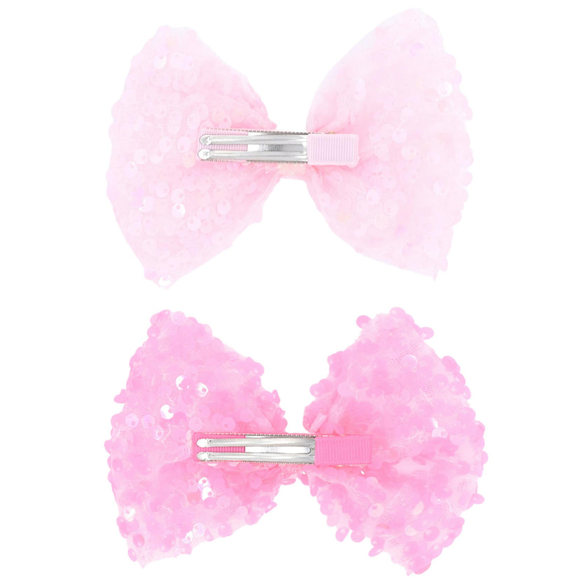 Sequin Bow Hairclip Set