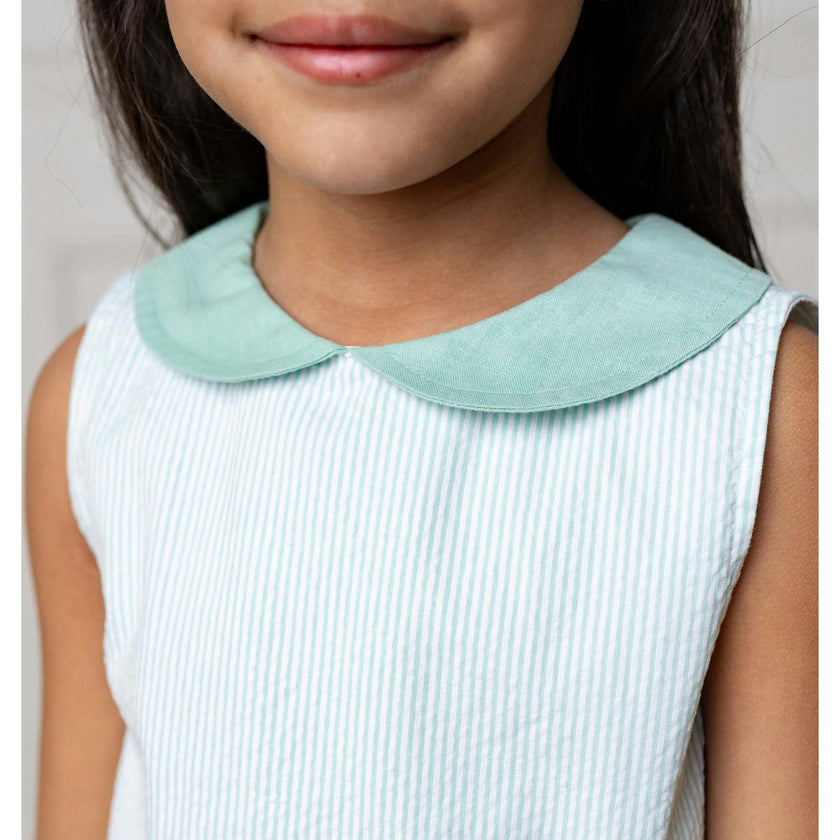 Organic Peter Pan Collar Seersucker Dress