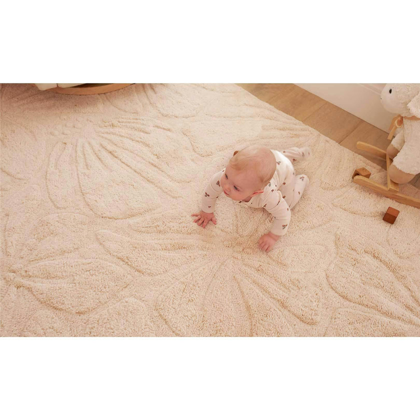 Floral Field Washable Wool Area Rug