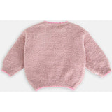 Baby Girls Fuzzy Boxy Contrast Trim Sweater