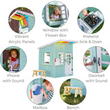 Teamson Kids Rainbow Shade Wooden Playhouse With Kitchen
