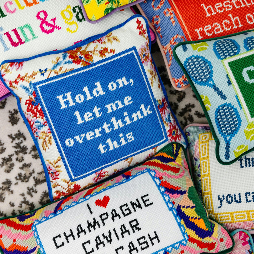 Overthink Needlepoint Pillow