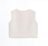 Ivory Plush Fur Vest