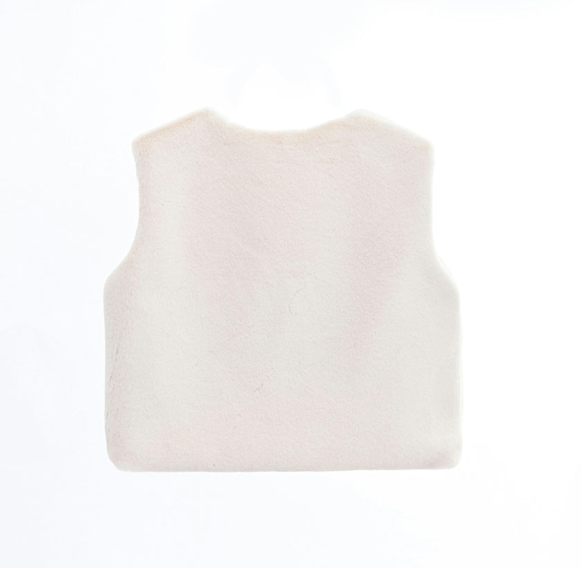 Ivory Plush Fur Vest