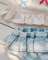 Ruffle Bloomer Set in Denim