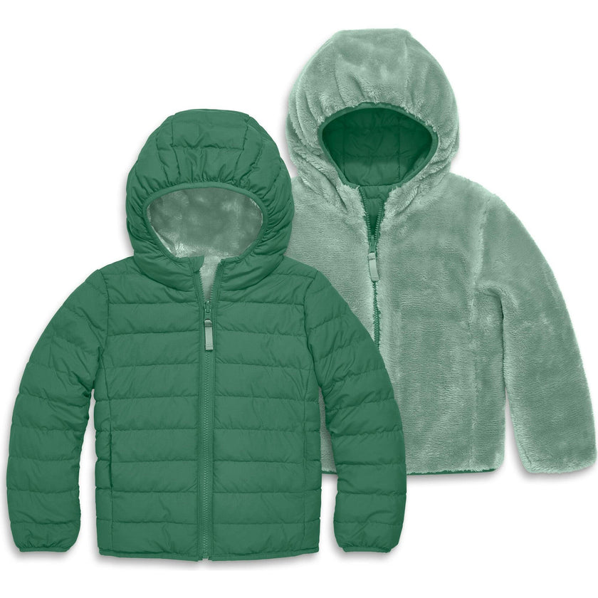 Kids reversible fleece puffer jacket