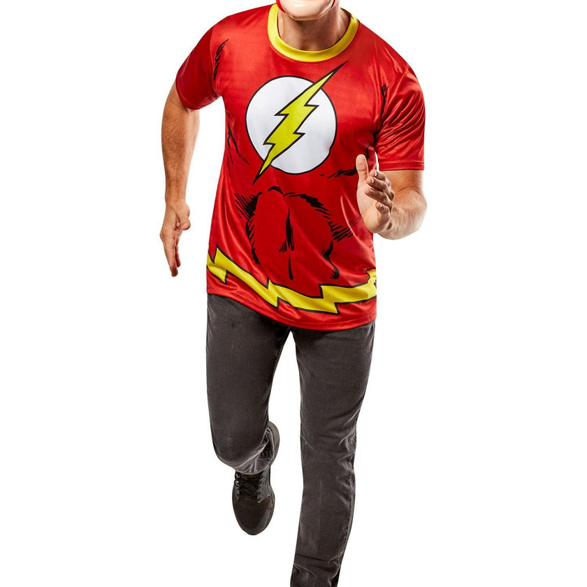 Men's DC Comics Ben Cooper Flash T-Shirt and Half Mask